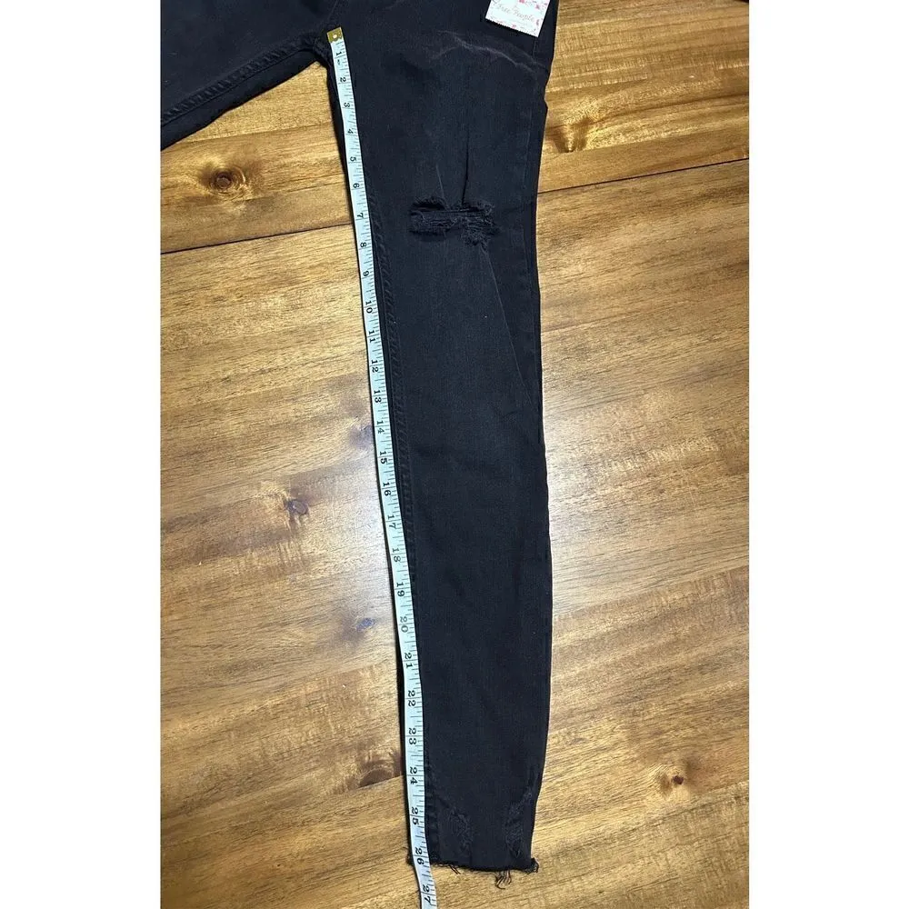 FREE PEOPLE Womens Jeans Shark Bite Slim Soft Black Size 25 OB649682R - Image 8