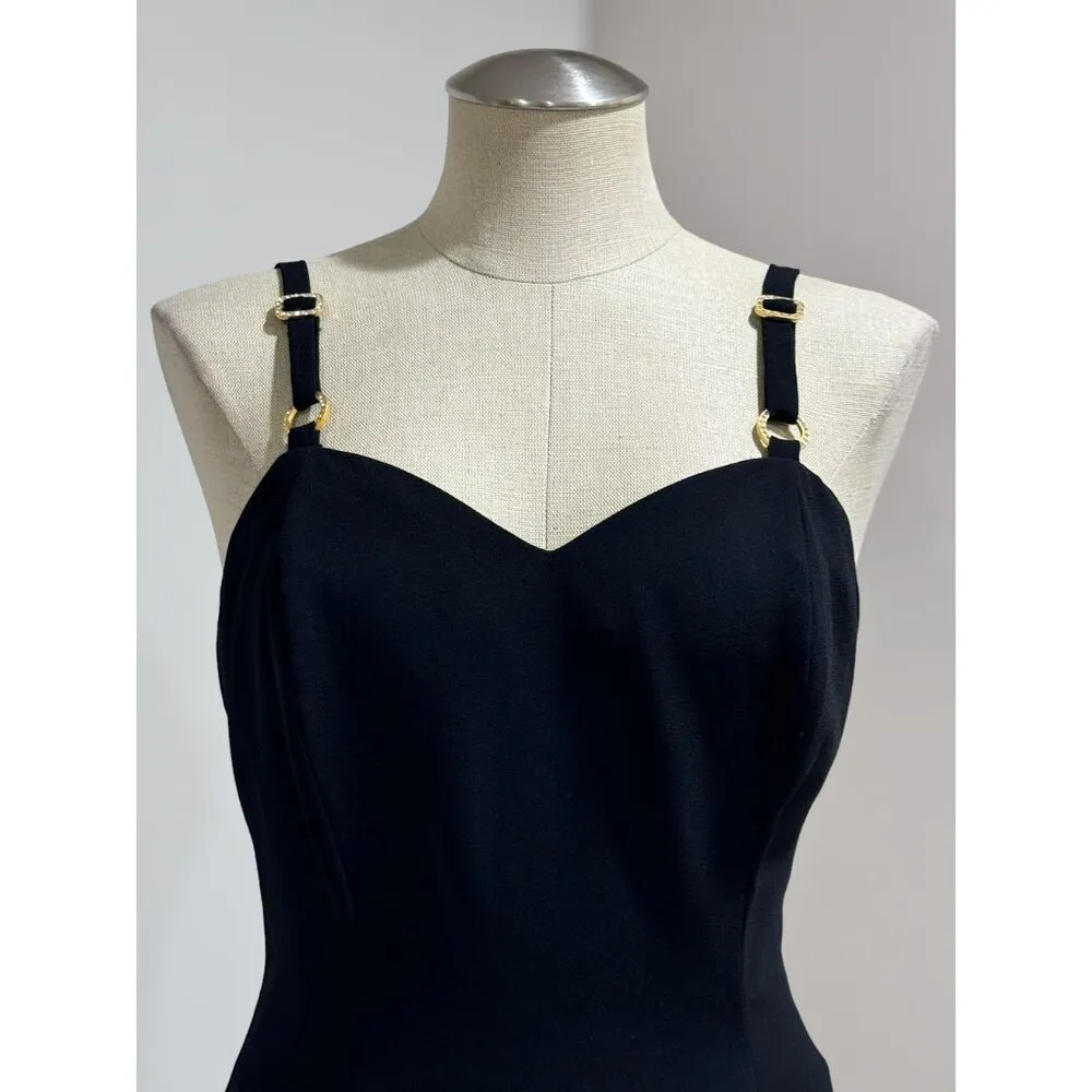 CDC Evenings Vintage 80s 90s Black Short Cocktail Party Dress Size 10 - Image 2