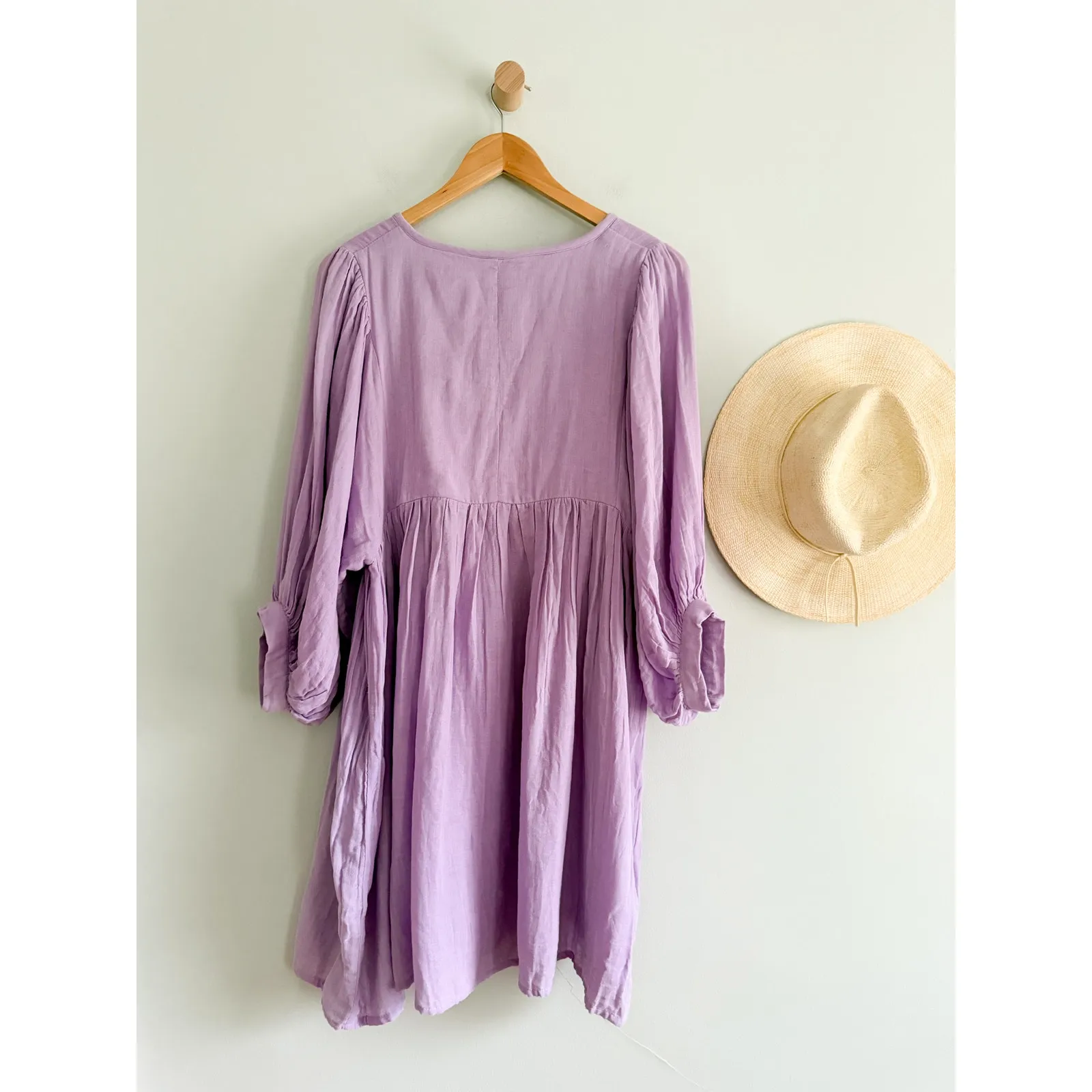 Daughters of India | Kyra Mini Dress in Lilac Gauze | Sz L Purple Size L - Image 10