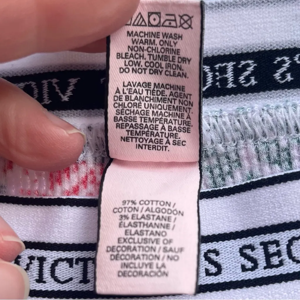 Victoria’s Secret Cotton Thermal Long Jane John Patchwork Pajama Set Size L - Image 9