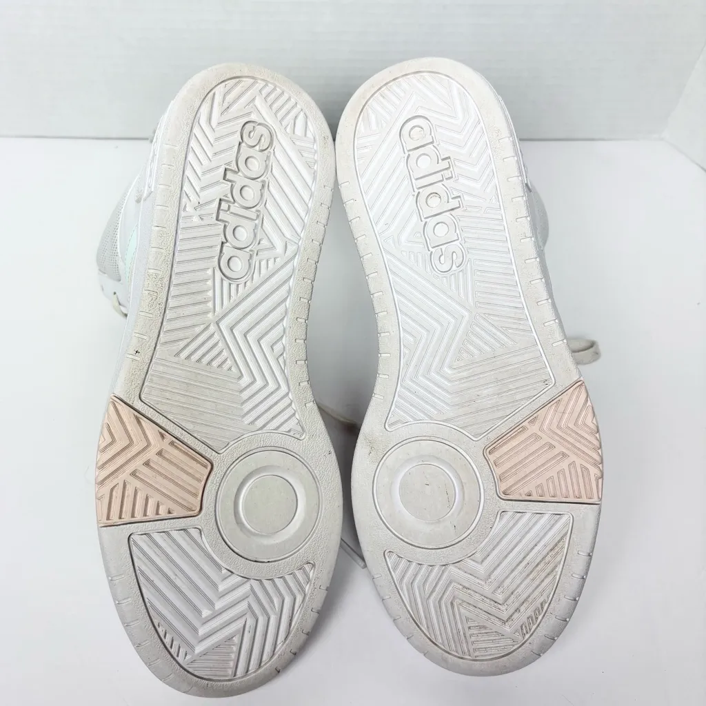 Adidas Women’s Hoops 3.0 Mid Classic World Friends Sneaker Shoe White Pink 8.5 - Image 5