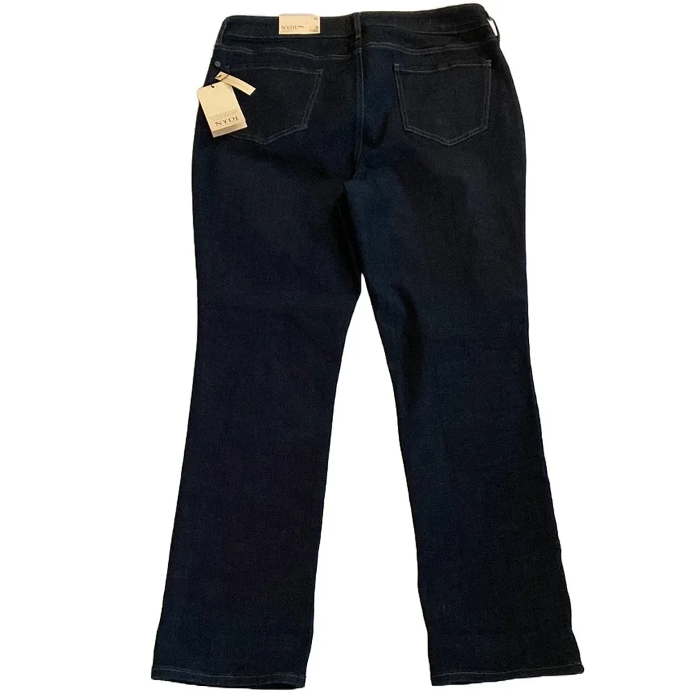 NWT💙 NYDJ Marilyn Straight Denim Jeans With Printed Cuff, Rinse/Blue #MGTBMS8713 - Image 6