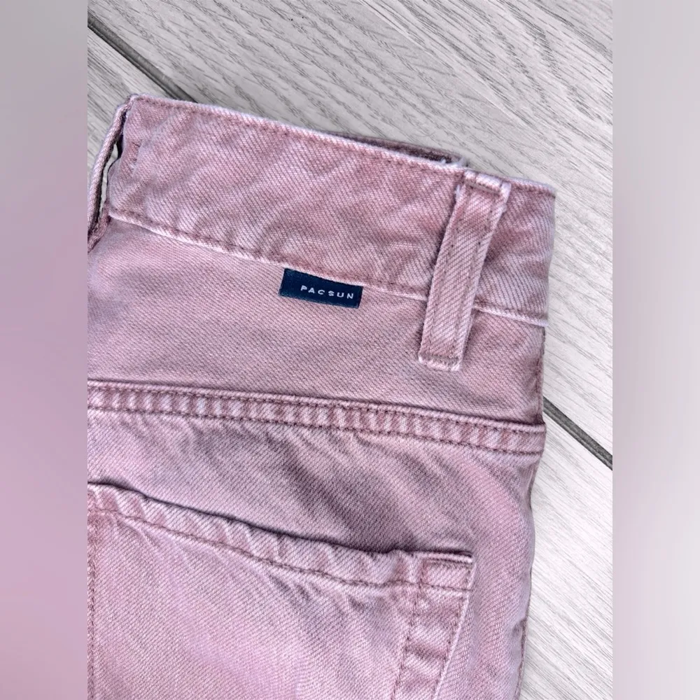 PACSUN Women’s 90’s Boyfriends Flower Embroidered Maroon Jeans - Image 5