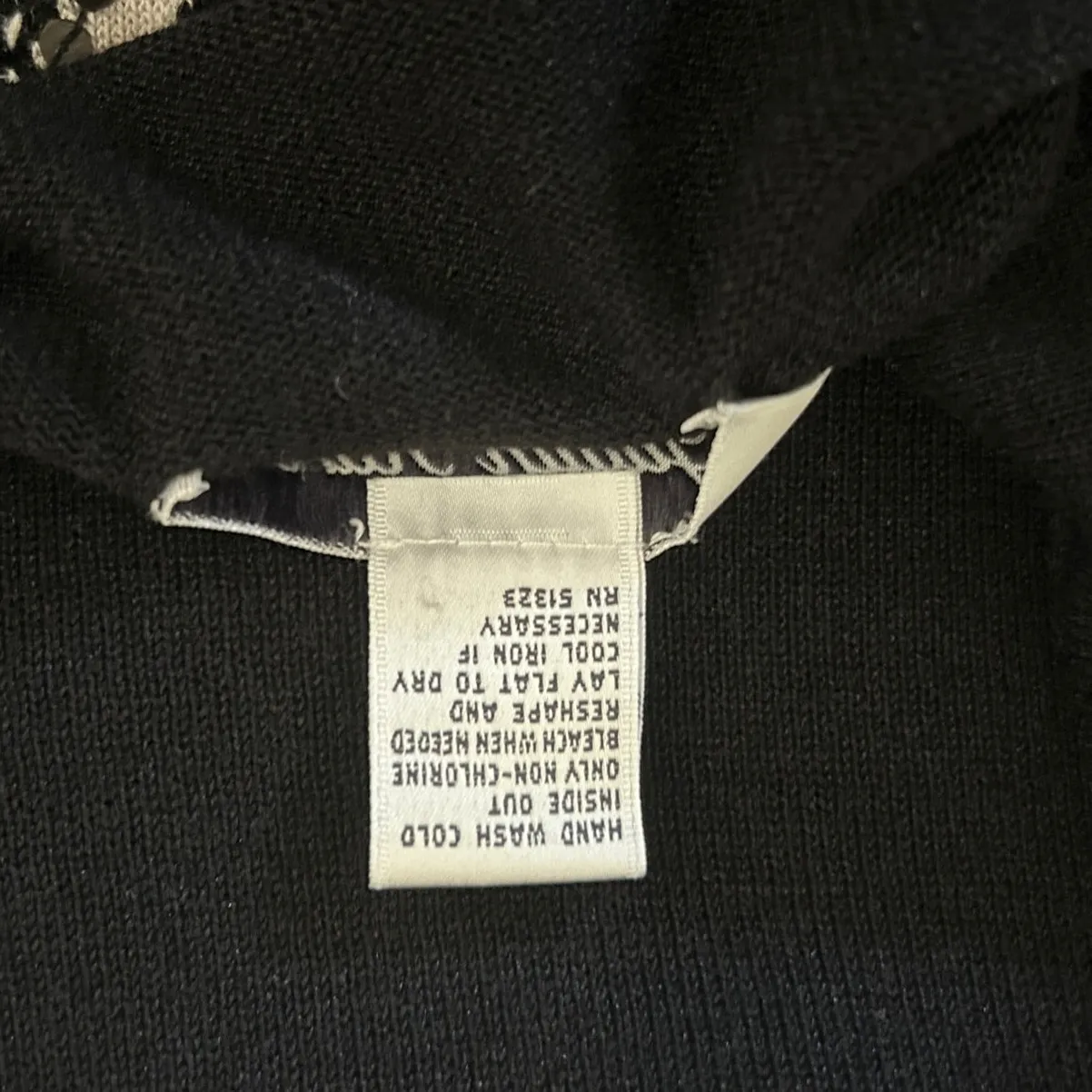 VTG Judith Hart Women Silk Blend Sweater LP Black Sequins Geometric Mature Boho Size L - Image 5