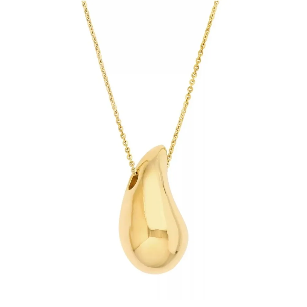 NEW Teardrop‎ Pendant Necklace Gold Plated Sterling Silver Minimalist Jewelry - Image 9