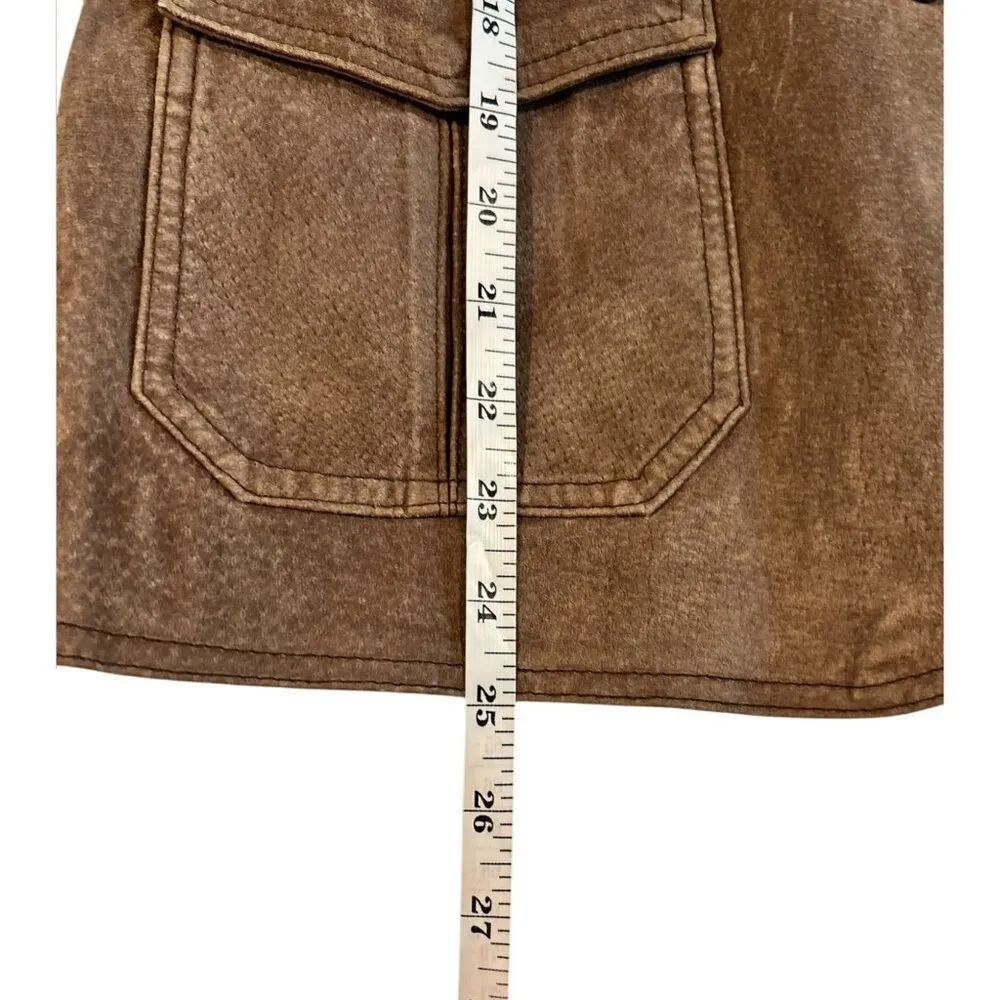 Me Jane  Women's Coffee Brown Leather Short Jacket - Image 6