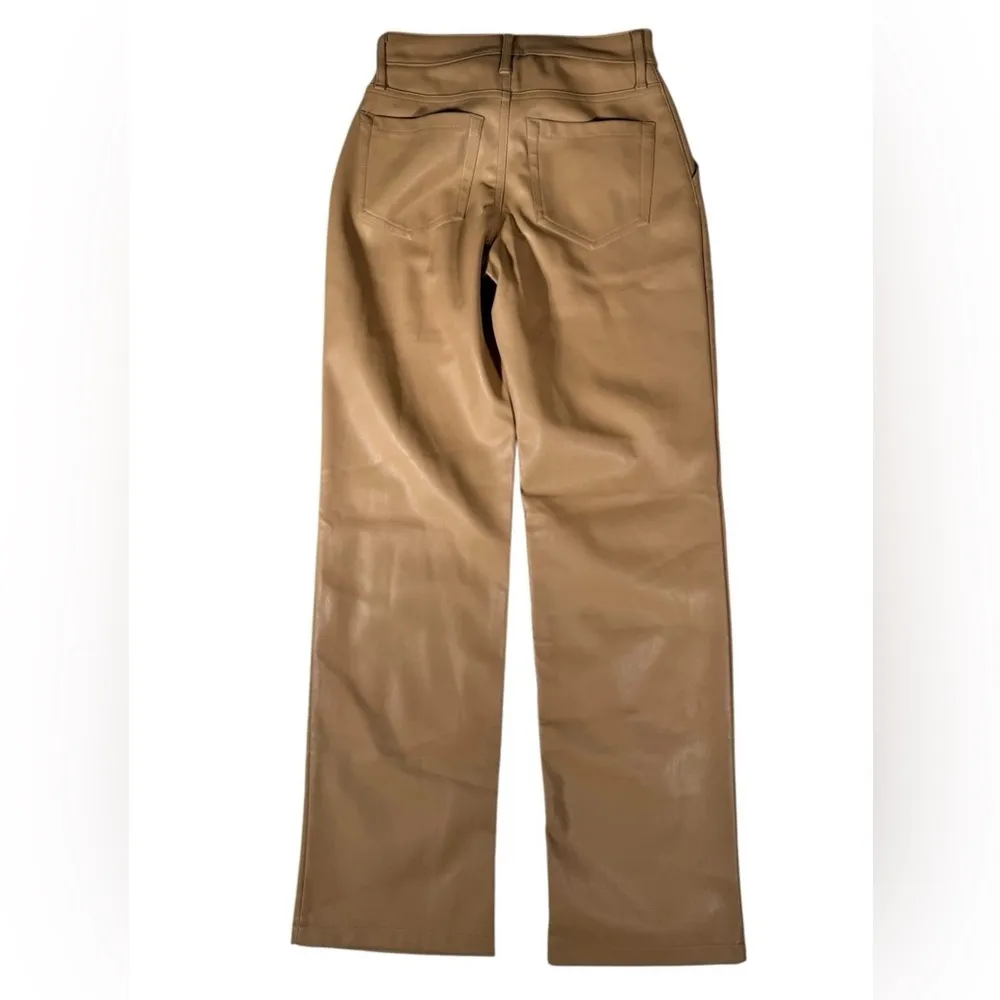 Hollister Faux leather Pants bootcut camel NEW - Image 9