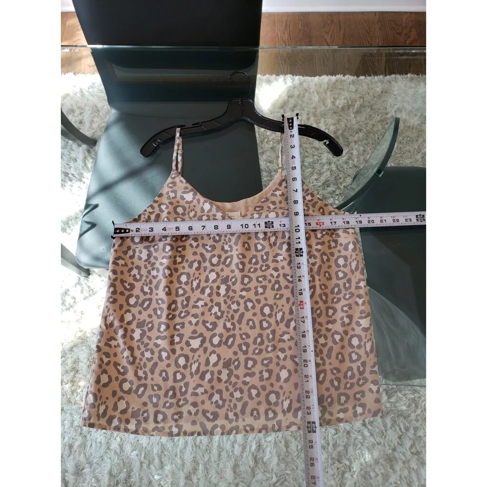 Women Cami Tank Top Multi Leopard Print Polyester Spaghetti Strap Deep V - Image 6