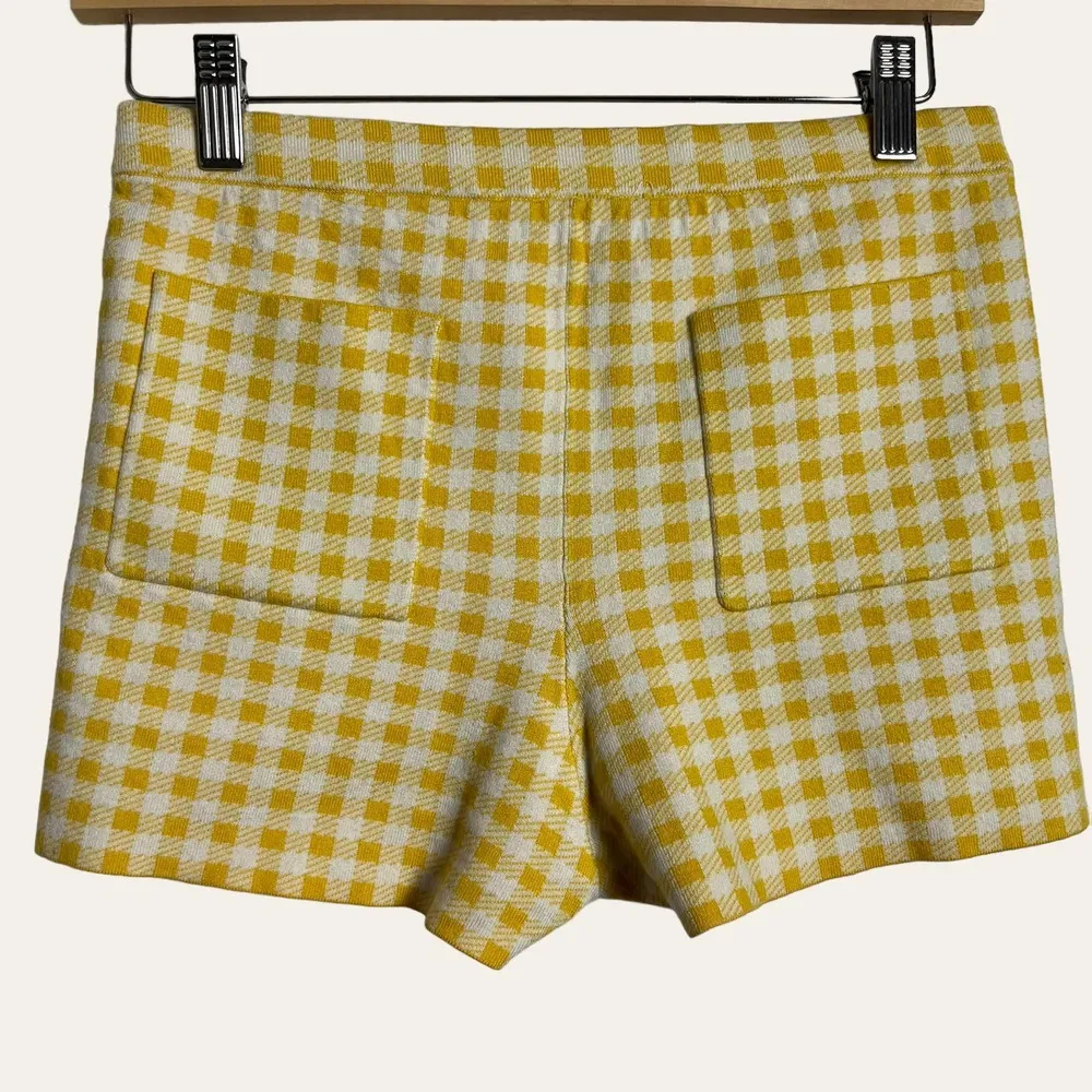 Opening Ceremony Knits Yellow White Check Gingham 2 Piece Shorts Top Set Size XS - Image 5