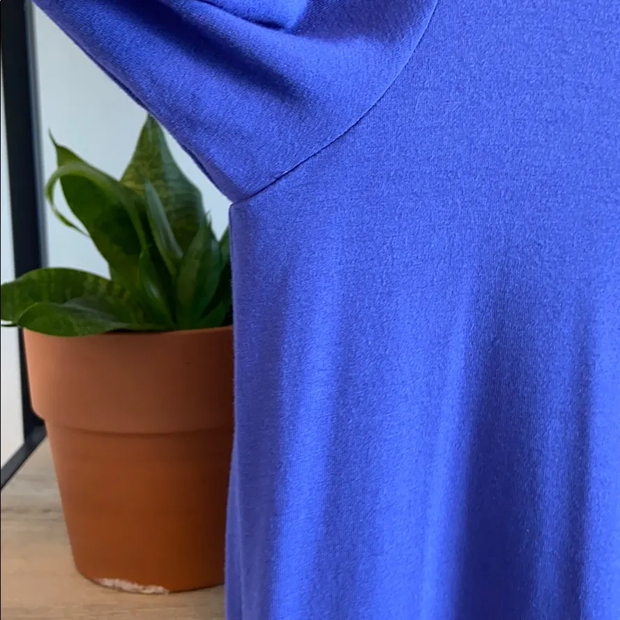 Eileen Fisher Boatneck Jersey Knit Side Vent Stretch Knit Drape Long Sleeve Tee - Image 4