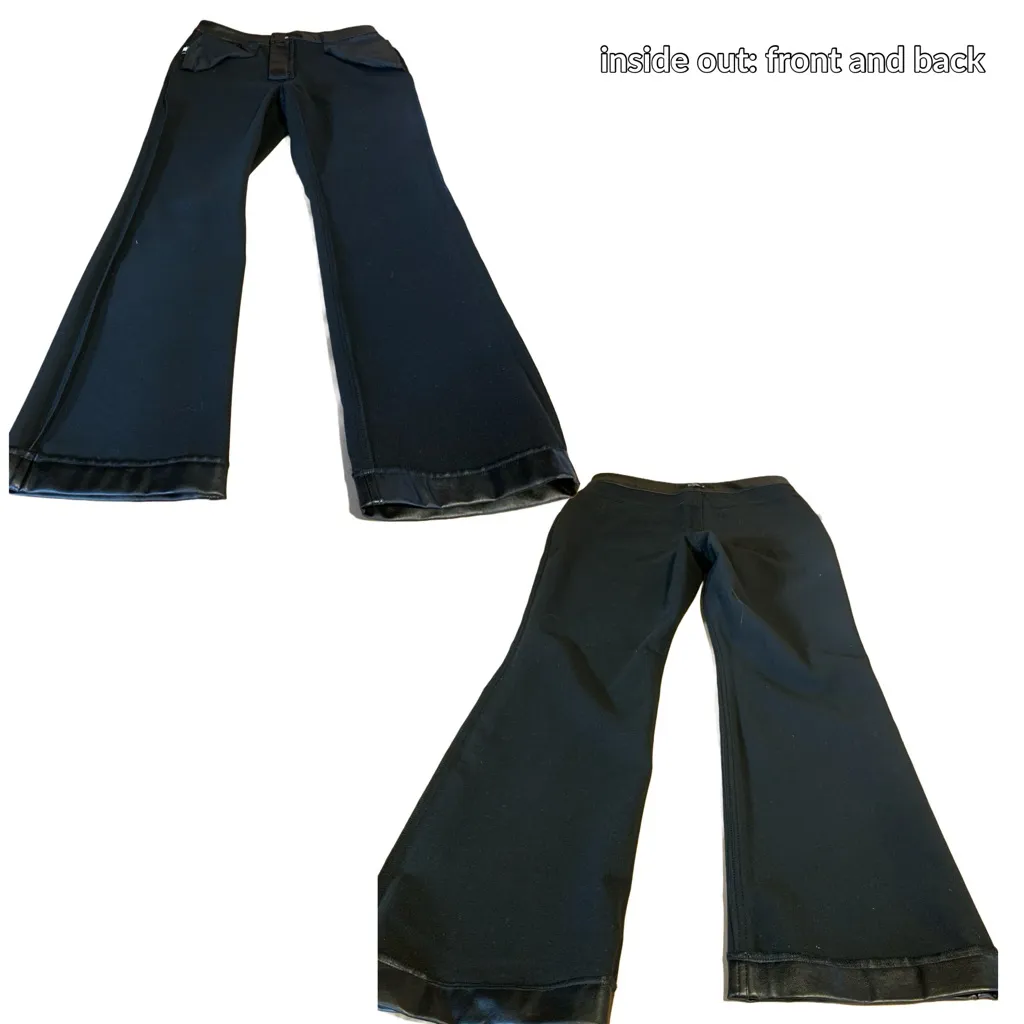 STITCH STAR BLACK FAUX LEATHER FLARE LEG TROUSERS NWPT (14) - Image 10