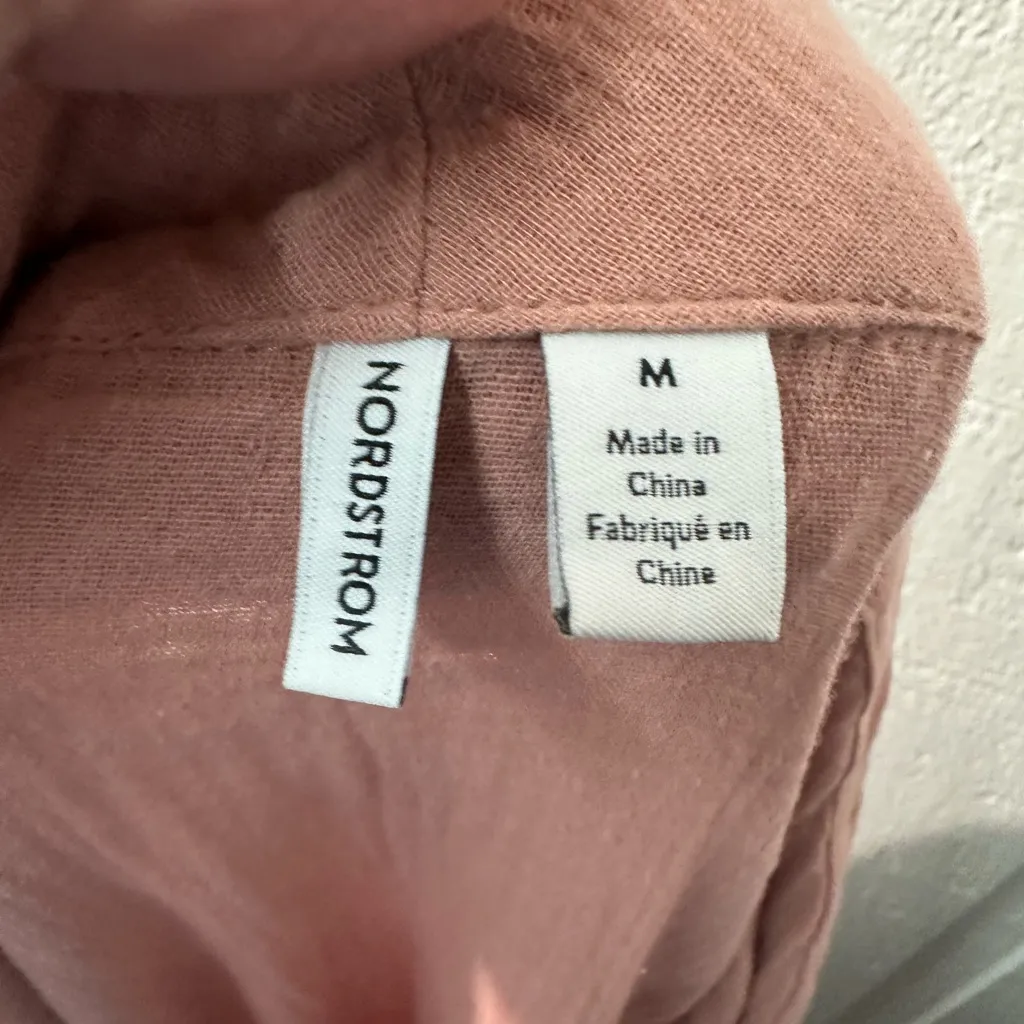 Nordstrom Peach Long Sleeve Wrap Top Size Medium NWT - Image 7