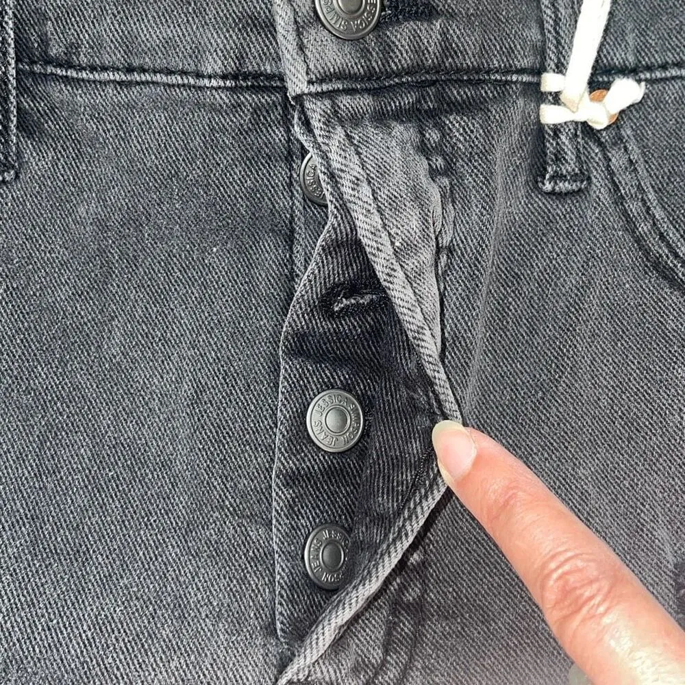 Jessica Simpson denim shorts button fly infinite high-rise size 27 Bradford Blac - Image 4