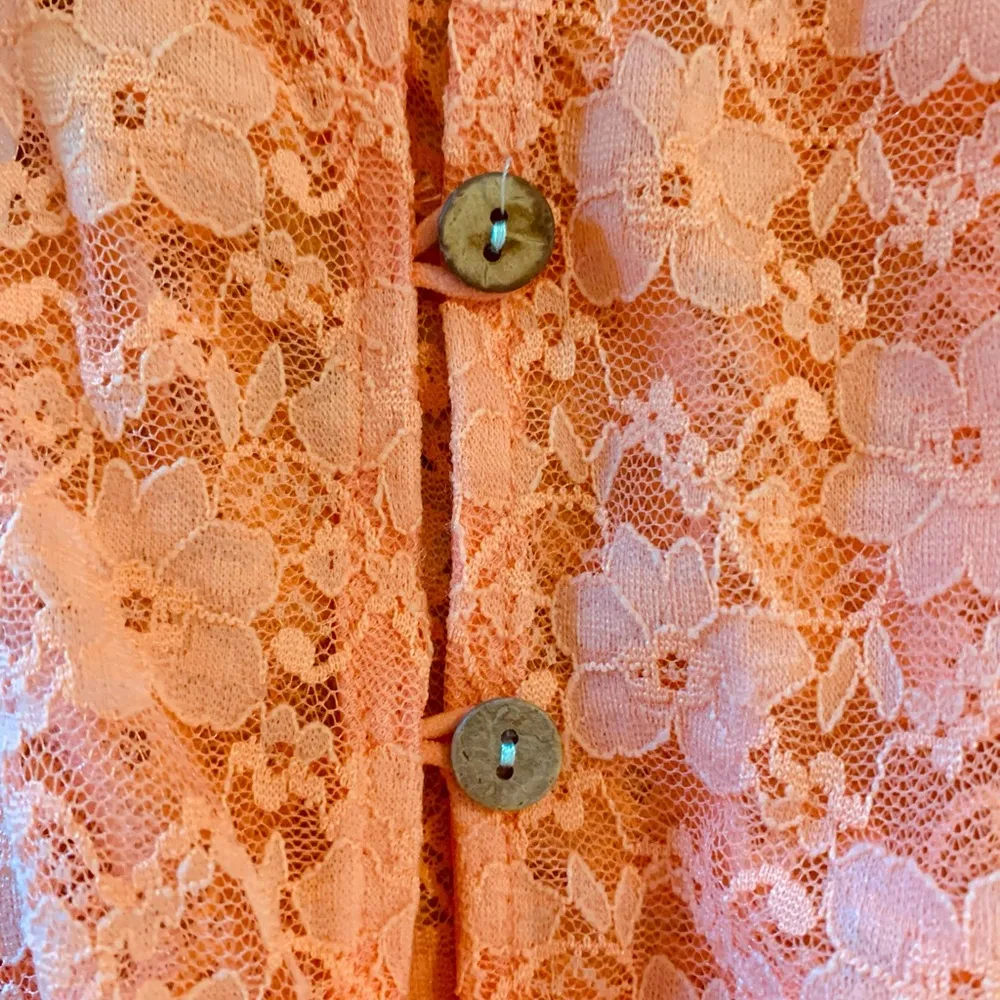 Lace Nylon Peach Top Cap Sleeve Womens S Shirt New Flirty Feminine - Image 12