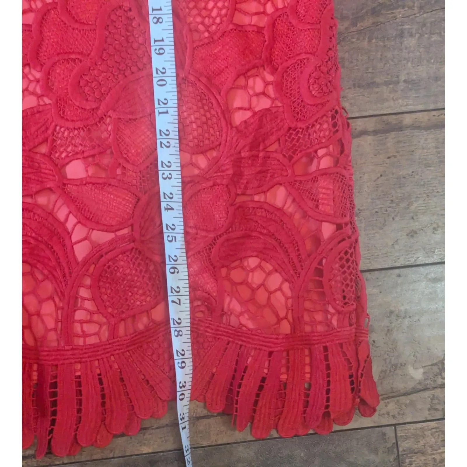 LOVERS + FRIENDS Red Guipure Floral Lace Mini Dress XS Cocktail Boho - Image 8
