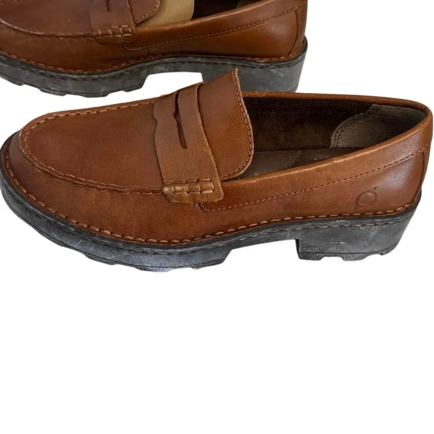 BORN Penny Loafers Size 6.5 New without Box Brown - Image 2