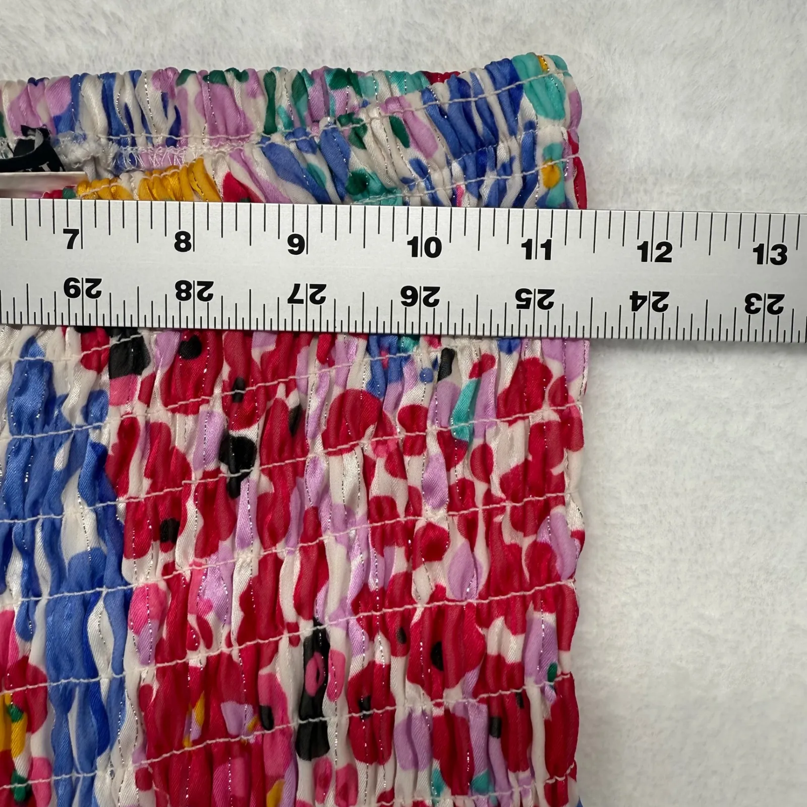 Banjul Floral Print Smocked Wide Leg‎ pants Ruffle Tiered Size S - Image 2