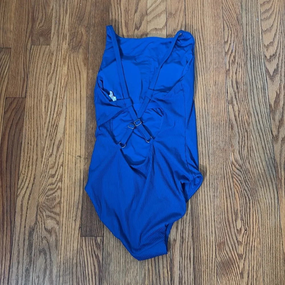 Andie Crane One Piece Swimsuit Ribbed Mazarine‎ Blue Size S NWOT - Image 3
