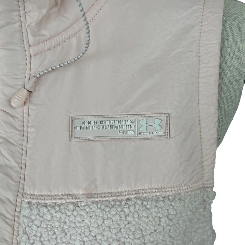 Under Armour Mission Boucle Loose Fit Vest Full-Zip Sleeveless Pockets Pink New - Image 8