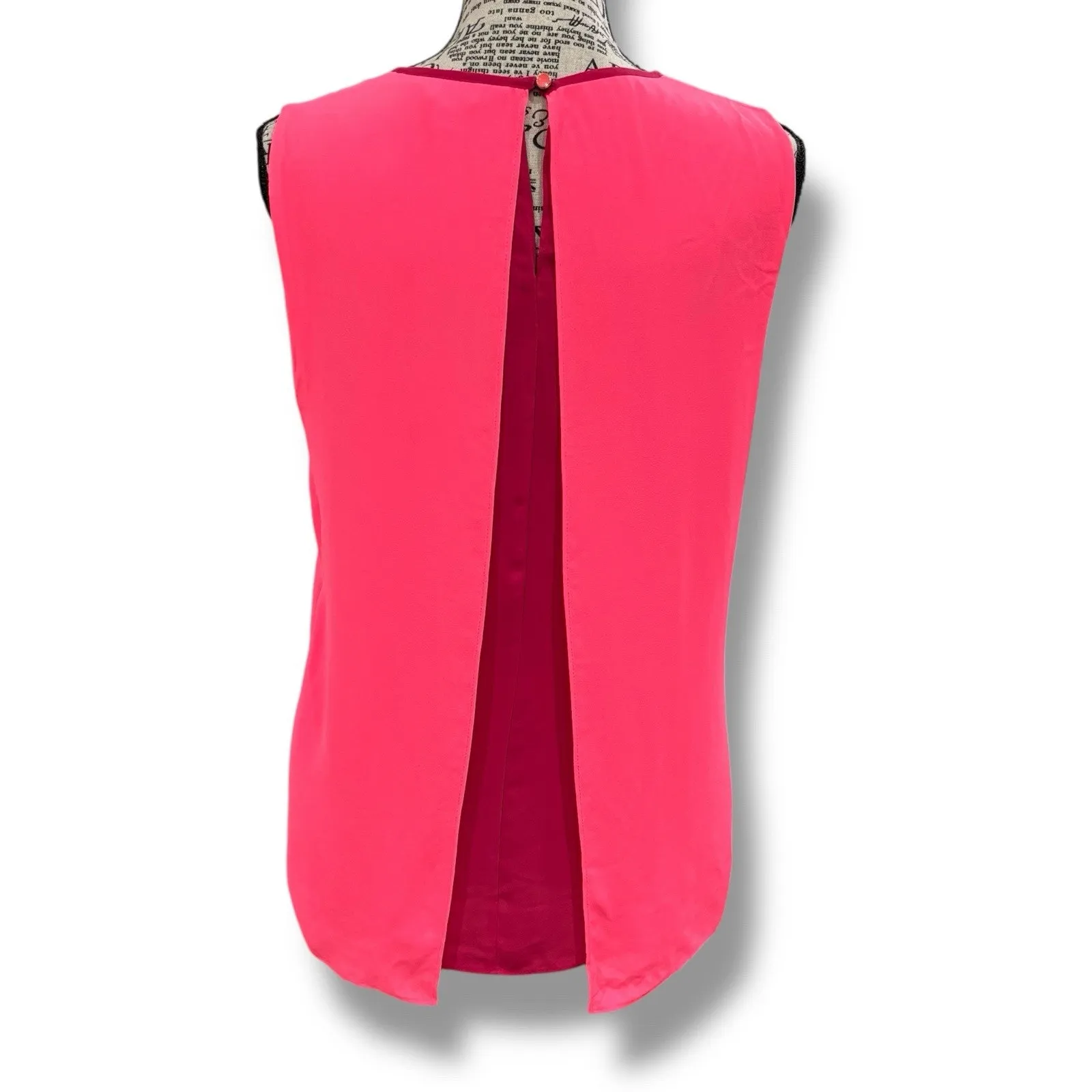 Ted Baker London Size 0 XS Alys Barbie Pink Contrast Sleeveless Blouse - Image 8