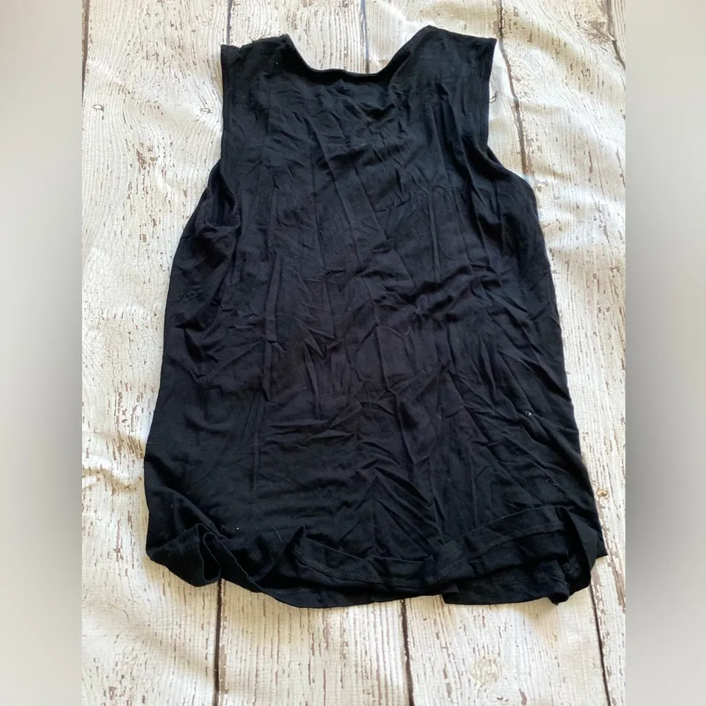 Dress Barn Collection by  Black Tank Top with Jeweled Silver Neckline Size Large - Image 2