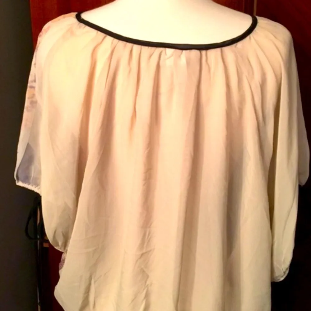 Boho Beige Gypsy Multi Colored Blouse - Image 5