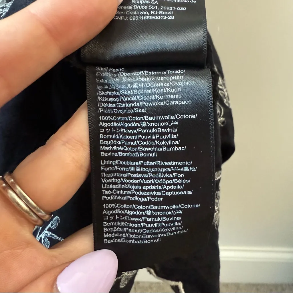 FARM Rio‎ Embroidered Long Sleeve Tiered Maxi Dress Black XS - Image 10