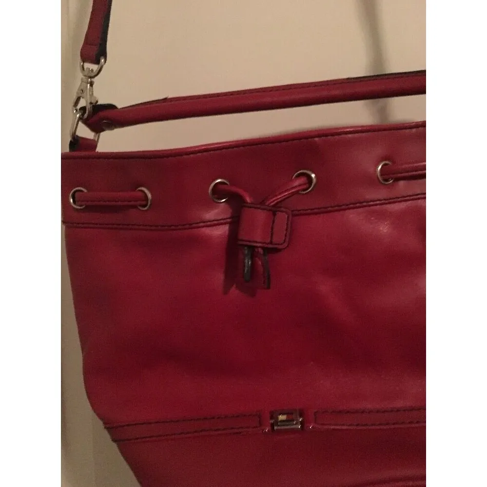 Tommy Hilfiger Women's Crossbody Shoulder Handbag Tote Purse Red - Image 2