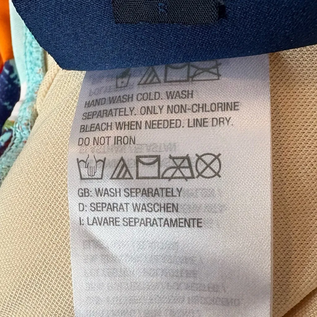 D&Co Blue And Orange Floral Swim‎ Dress Size 30W - Image 8