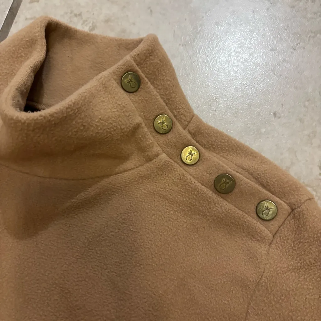 Dudley Stephens Bailiwick Button Turtleneck Vello Fleece (Camel) - Image 2