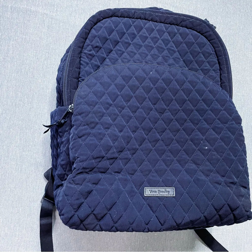 Vera Bradley  Essential Large Cotton Backpack in Navy - Image 2