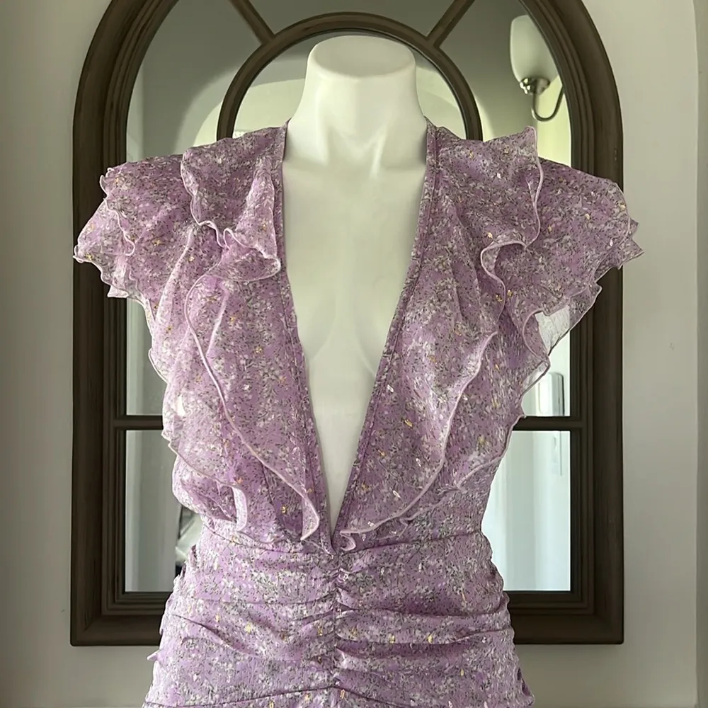 NEW Sabina Musayev Nogatin Fairy Prairie Lilac Mini Dress Size M Retail $380 Size M - Image 12