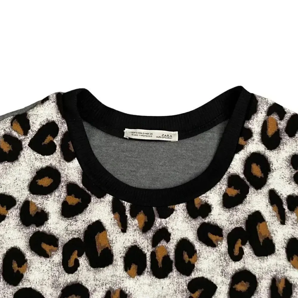 Zara Dolman Sleeve Women Lightweight Leopard Blouse Top SZ Small - Image 3
