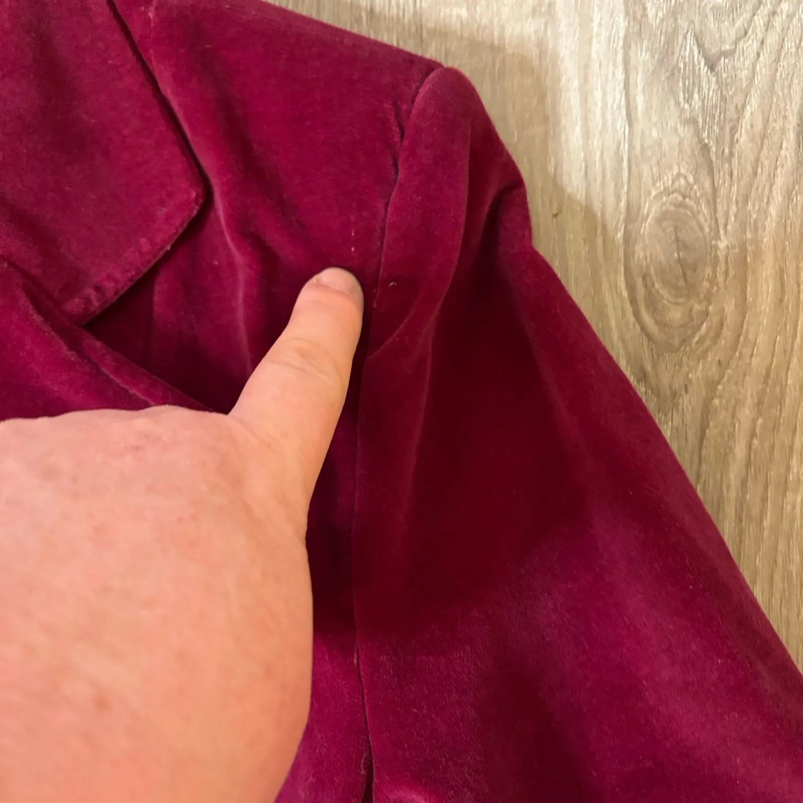 Tiana Creations Red Velvet Sz M/ L– Holiday Party Jacket Cotton Velvet Size L - Image 7