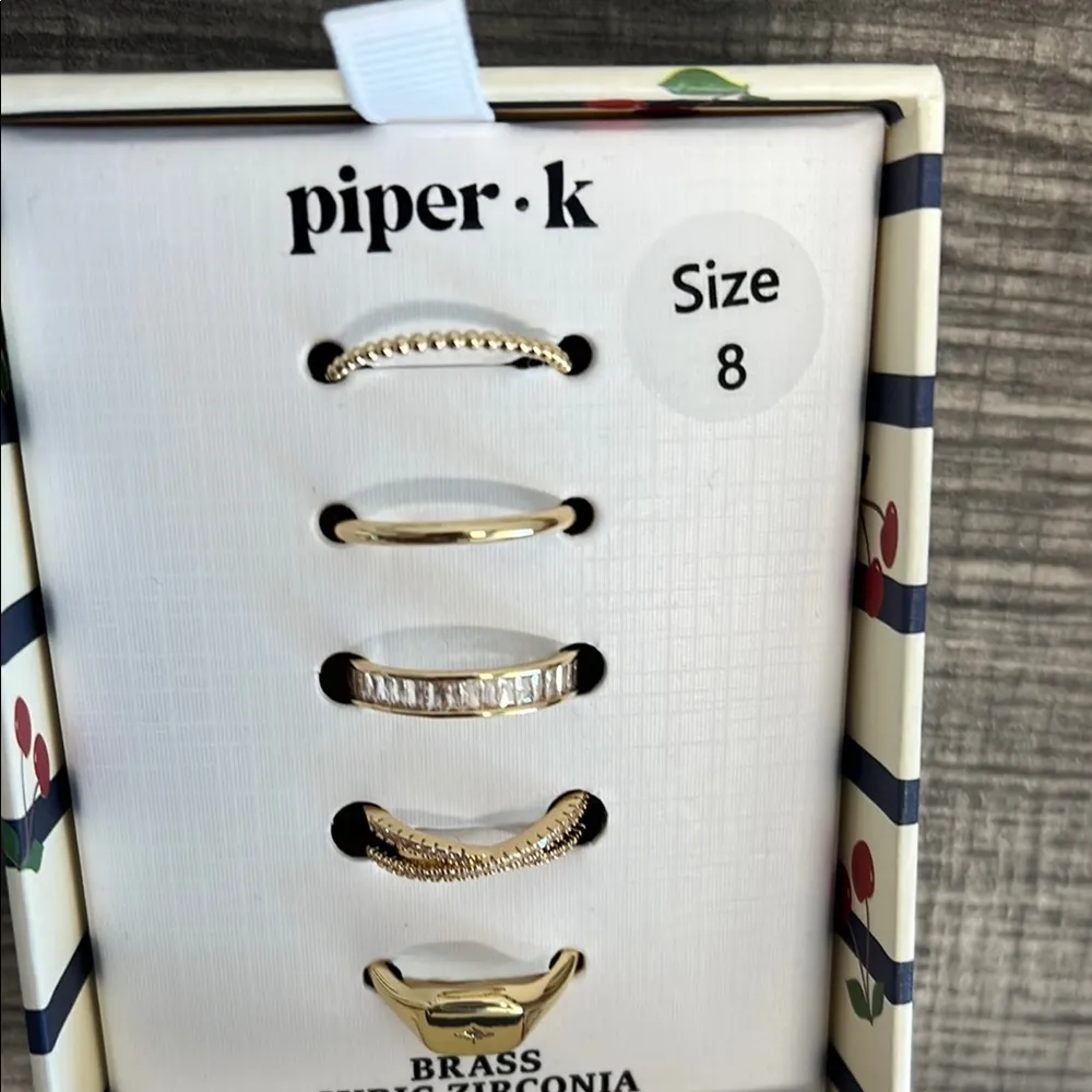 Piper K Stackable Ring Set | Size 9 Gold - Image 5