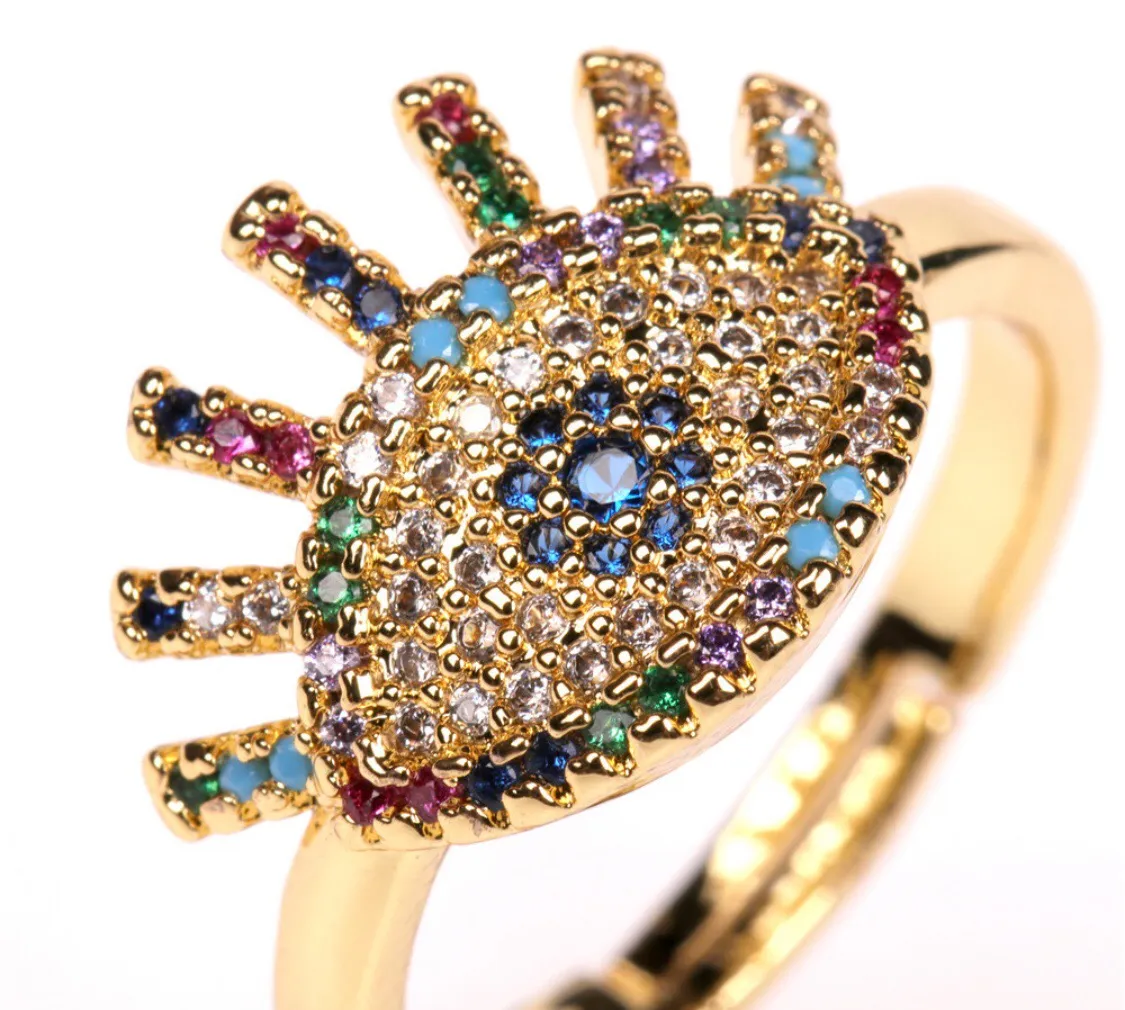 Gold Plated Evil Eye Ring - Image 2