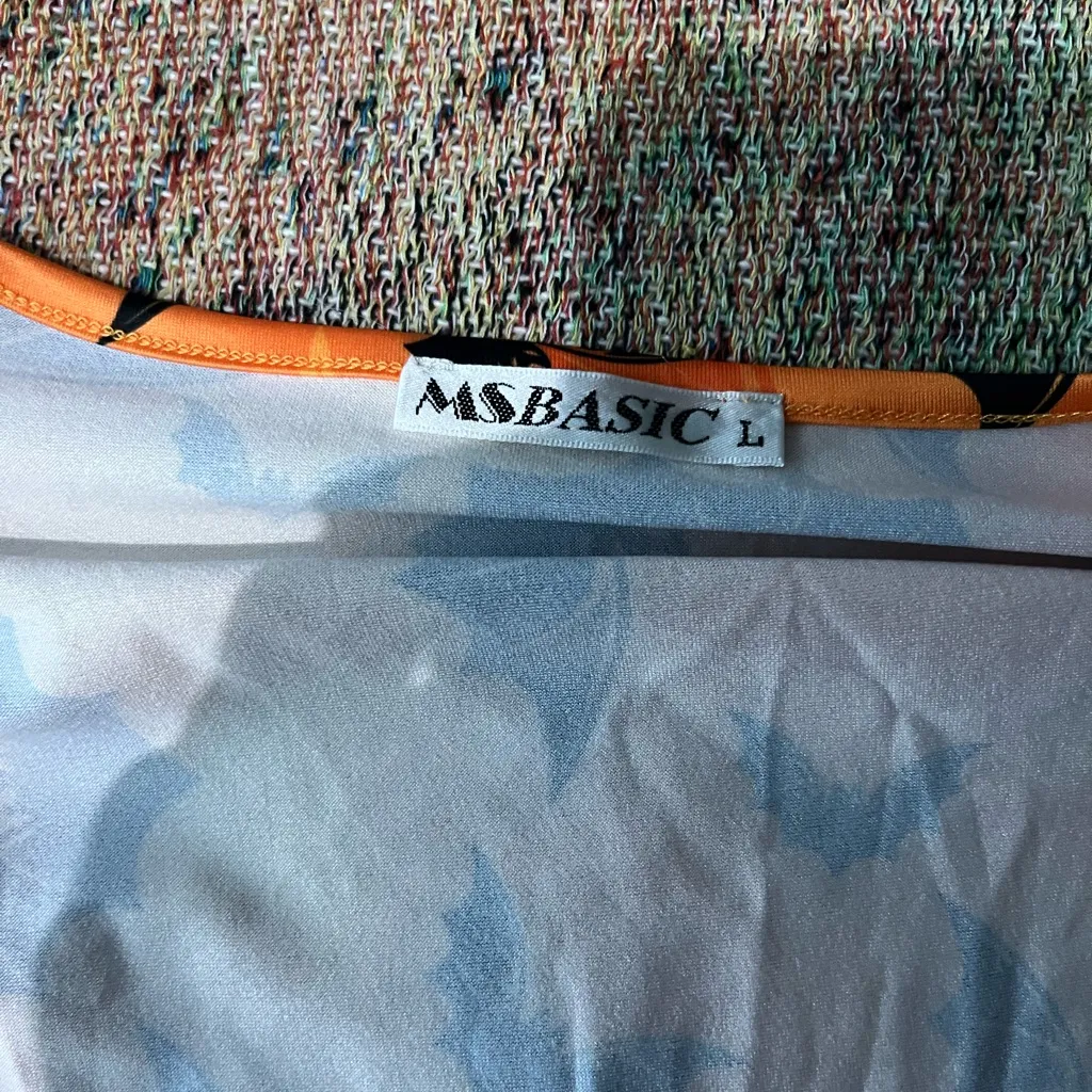 Orange and Black Wrap Midi/Maxi Halloween Bat Sundress SZ L V - Image 12