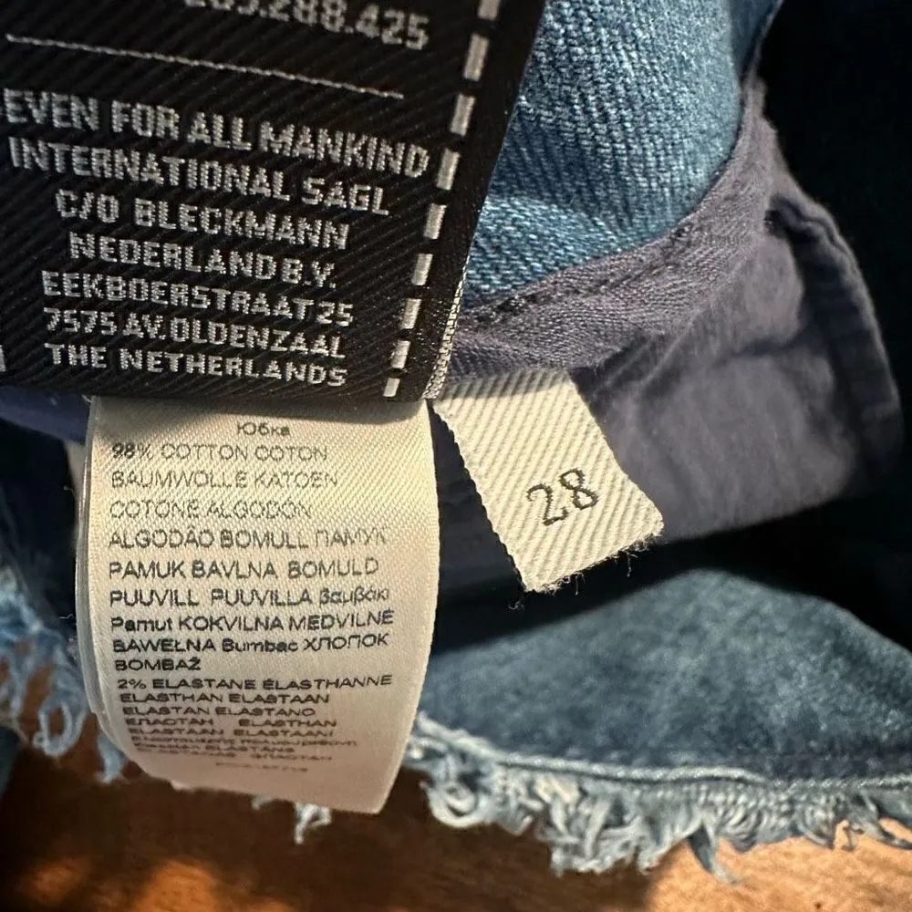 NWT Marques Almeida x 7for All Mankind Denim Skirt Blue Size 28 - Image 9