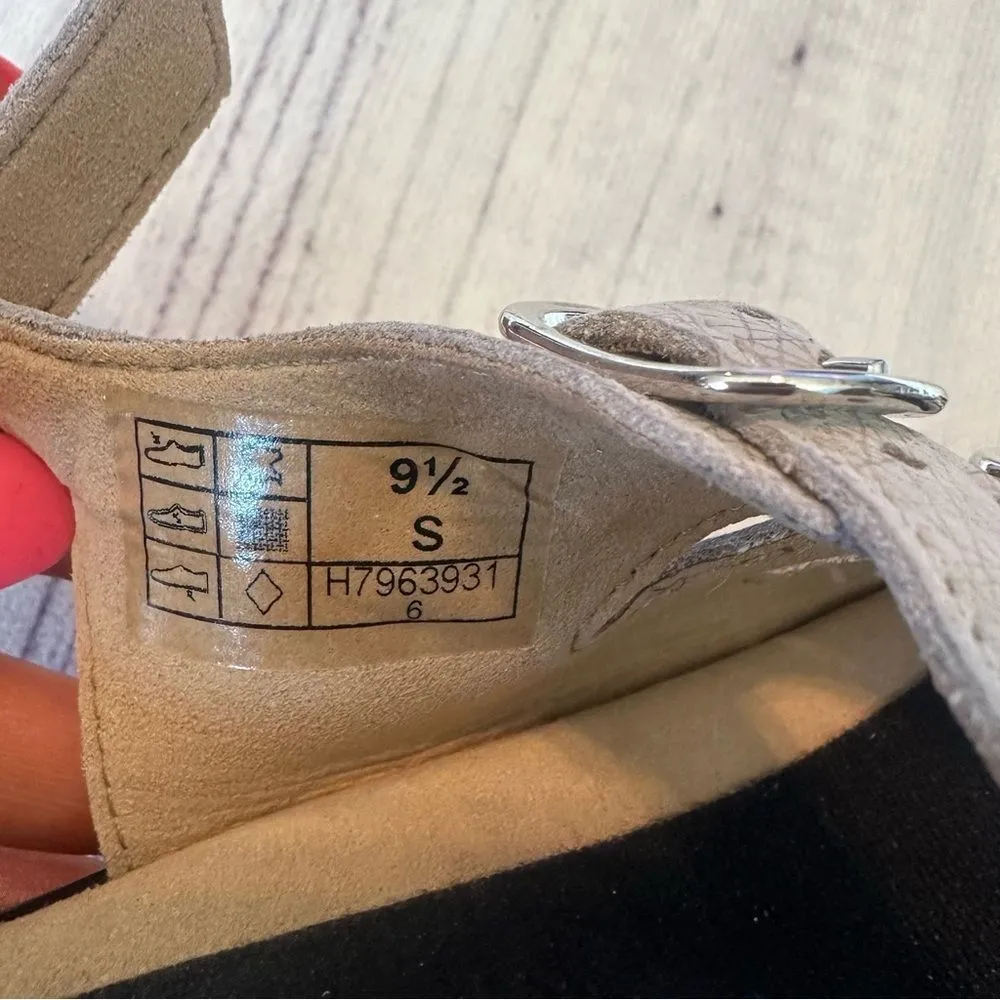 SAS Mystic Slingback Sandals Womens 9.5 Web Linen Beige Leather Comfort Shoes - Image 7