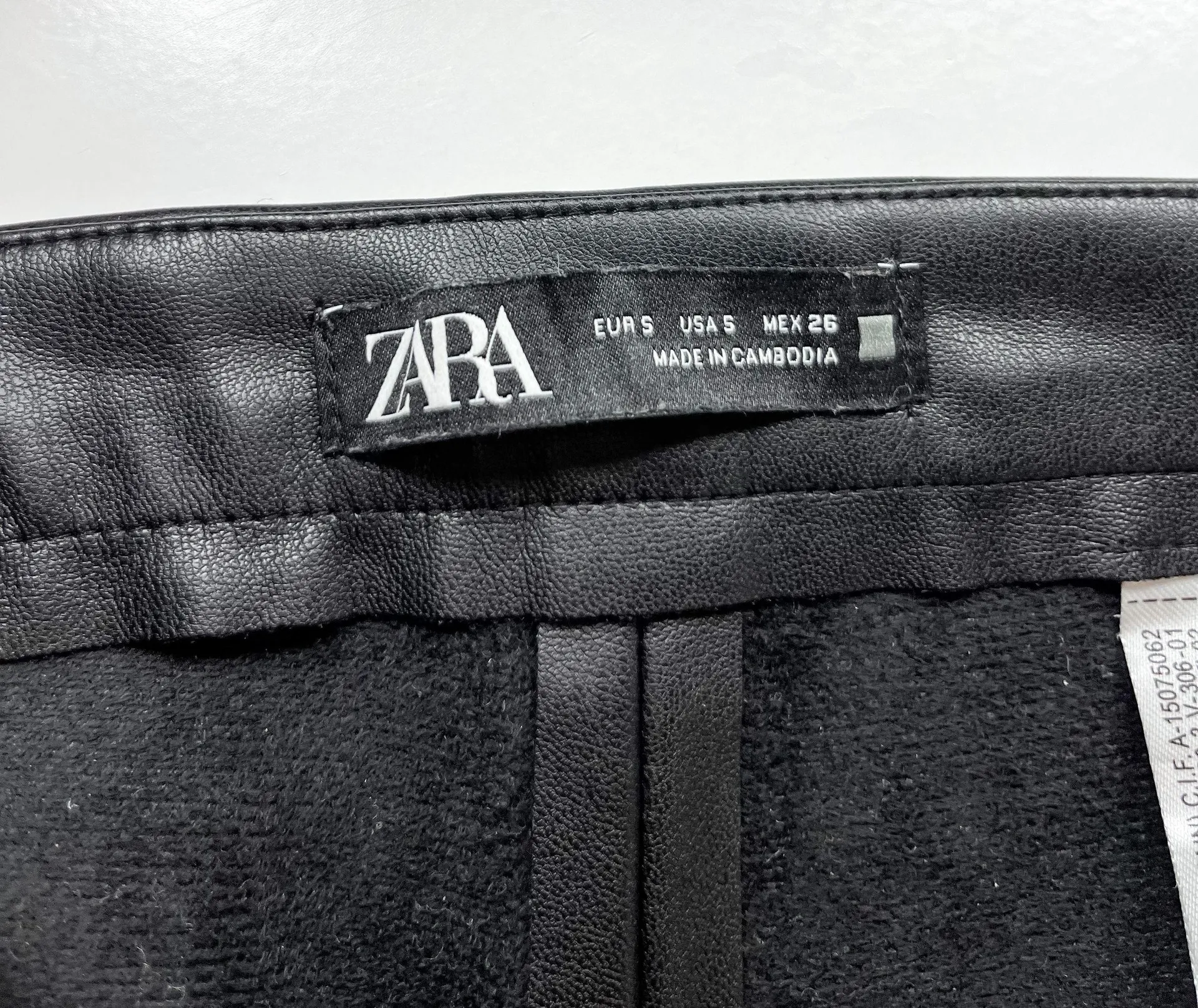 ZARA Leather Black Pants - Image 3