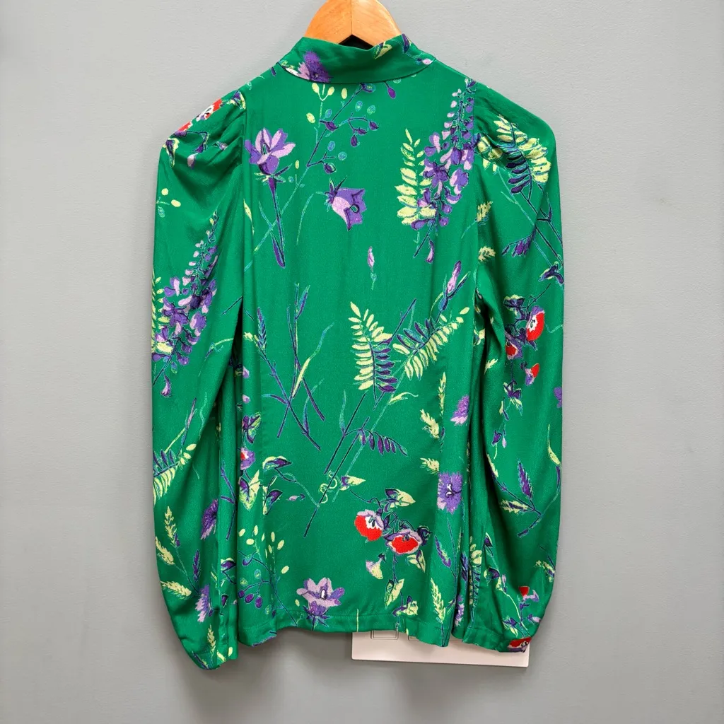 MAJE Cosina Floral-print Woven Shirt In Printed Green S - Image 8