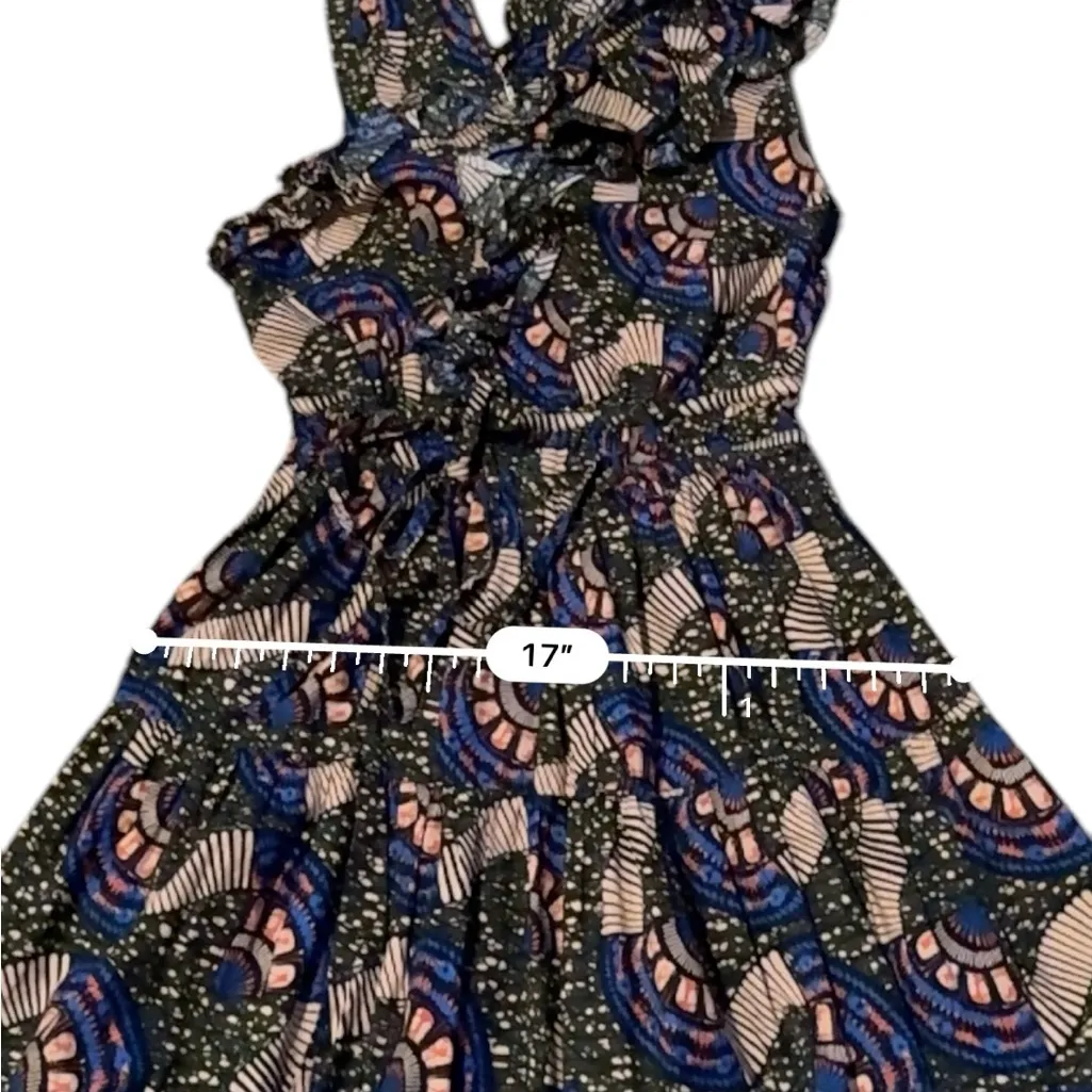 Ulla Johnson Iliana Poplin‎ Ruffle Sleeveless Geometric Print Mini Dress Sz 2 - Image 13