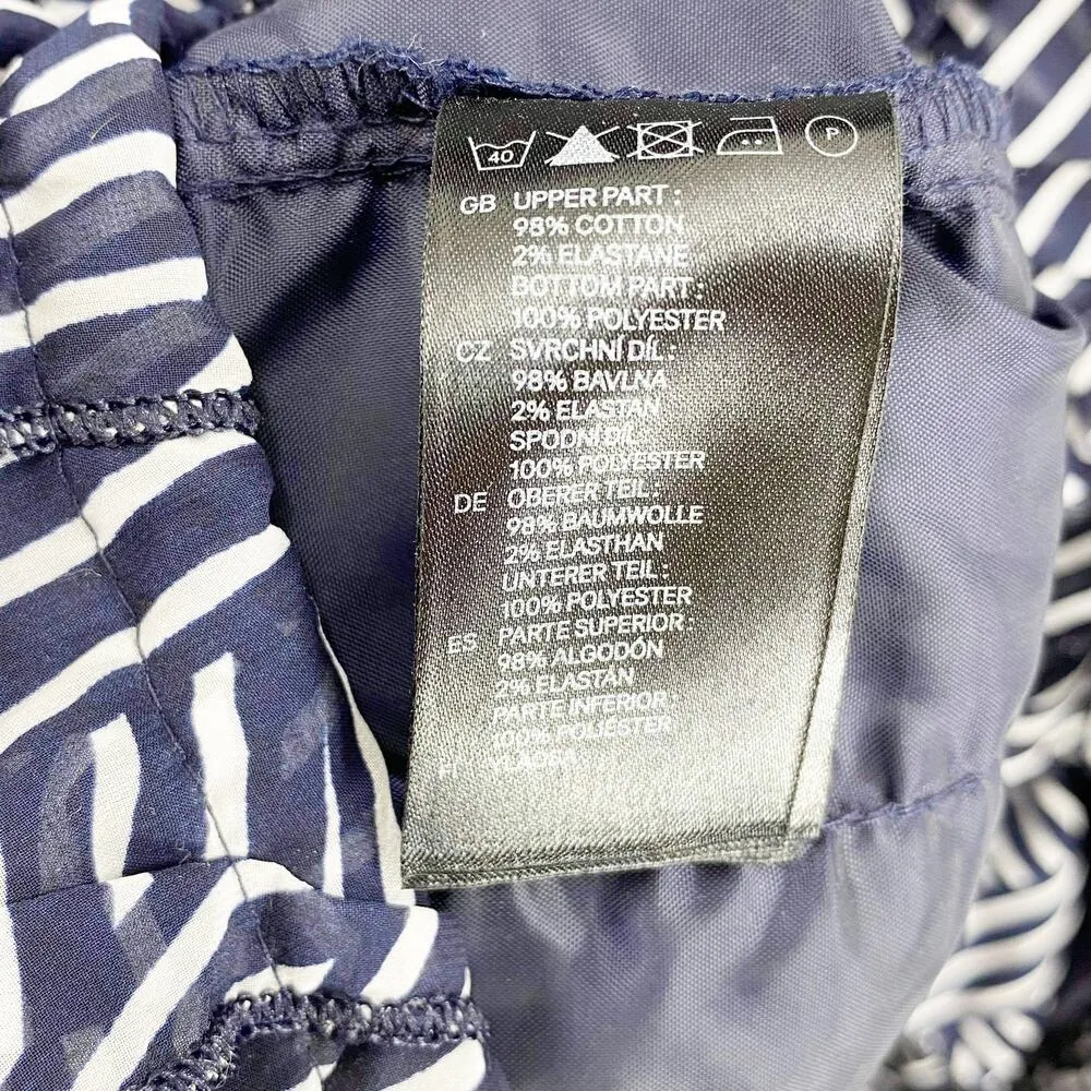 H&M Navy Blue Striped Empire Waist Sleeveless Mini Dress - Image 8