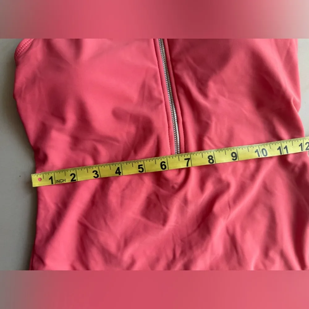 Juicy Couture Orange One Piece Swimsuit - Size L Tie Zipper Comfy Beach Summer - Image 10