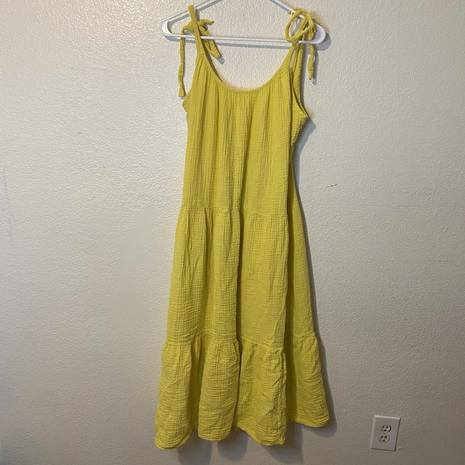 Xirena Reagan Gauzy Cotton Midi Dress In Limon Yellow Size XL - Image 2