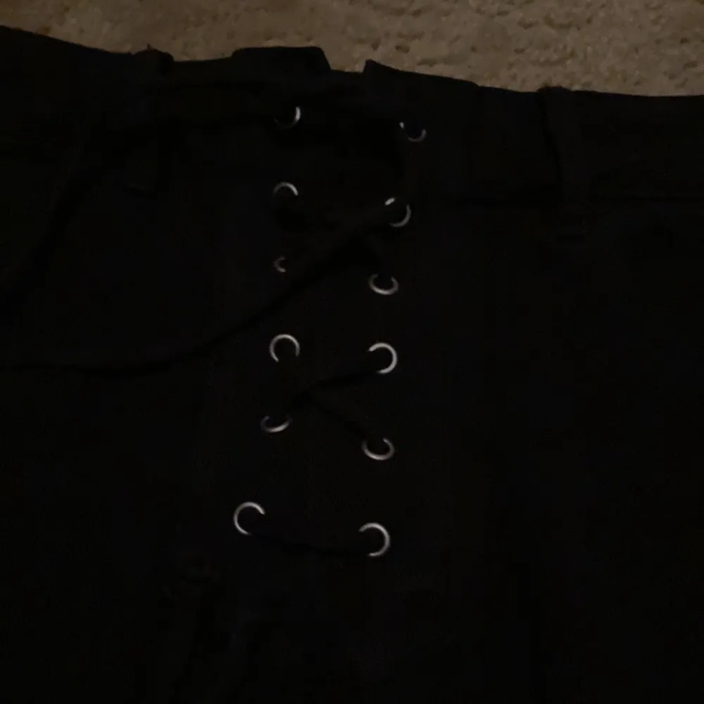 pacsun black laceup denim skirt - Image 3