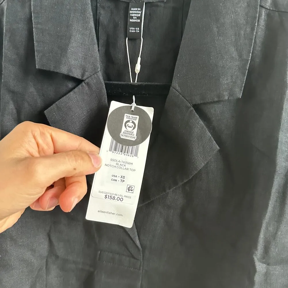 Eileen Fisher  Linen Notch Collar Top and Organic Linen Bias Skirt Set  Size XS - Image 3