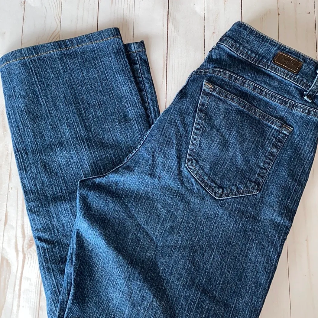Women’s Riders  jeans dark wash straight leg 33 x 29 high rise stretch EUC - Image 2