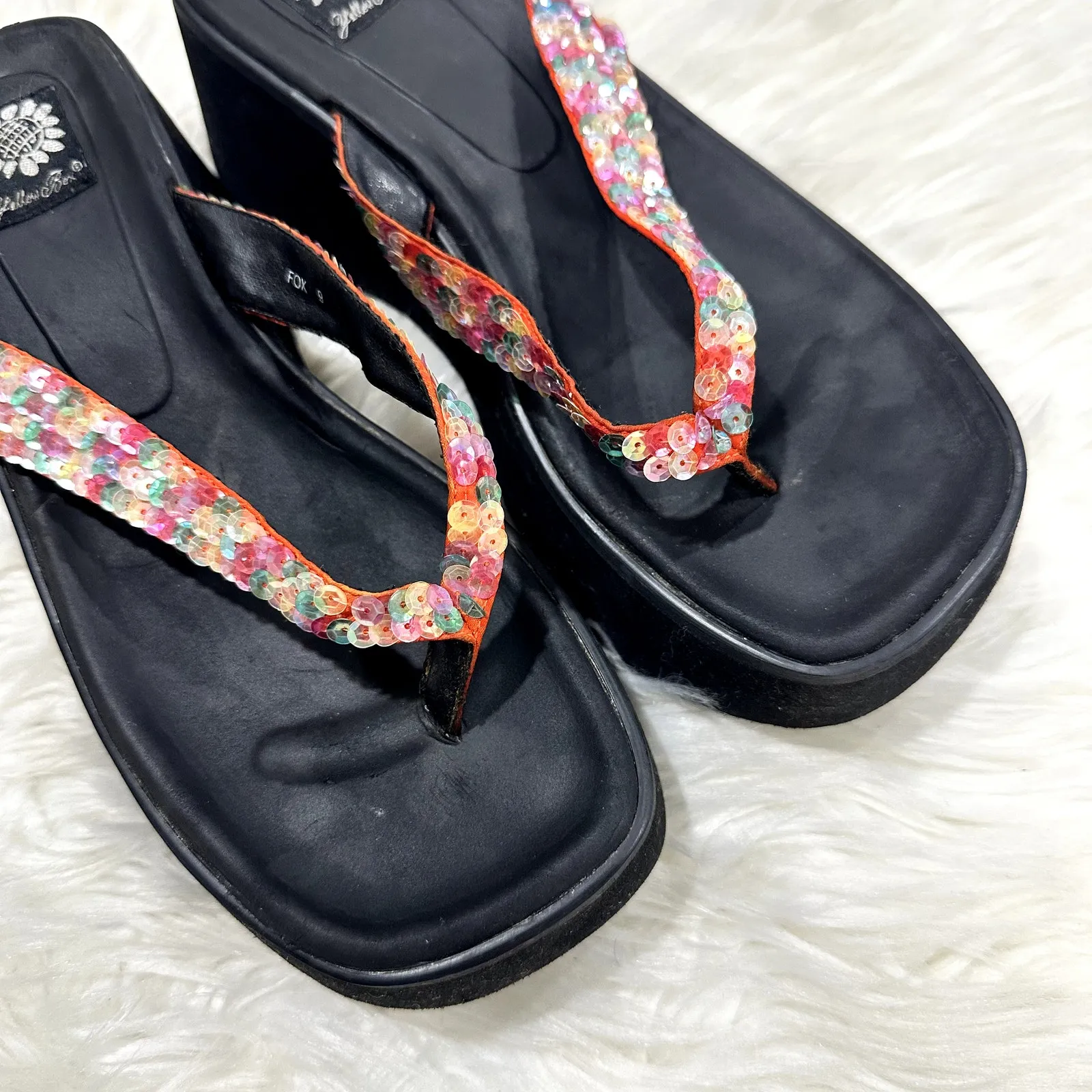 Yellow Box Y2K Platform Sandal Sz 9 - Image 4