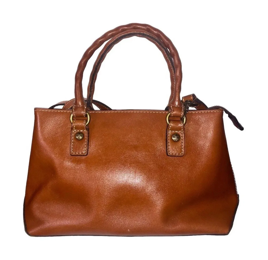 Patricia Nash Heritage Angela Double-Compartment Leather Satchel Handbag - Image 1